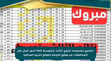 «نتائج مضمونة» نتائج الثالث المتوسط 2025 الدور الاول لكل المحافظات عبر موقع نتائجنا وموقع التربية العراقية